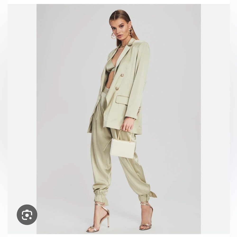 Retrofete Women's Silk Suit in Sage (rare piece - full suit)